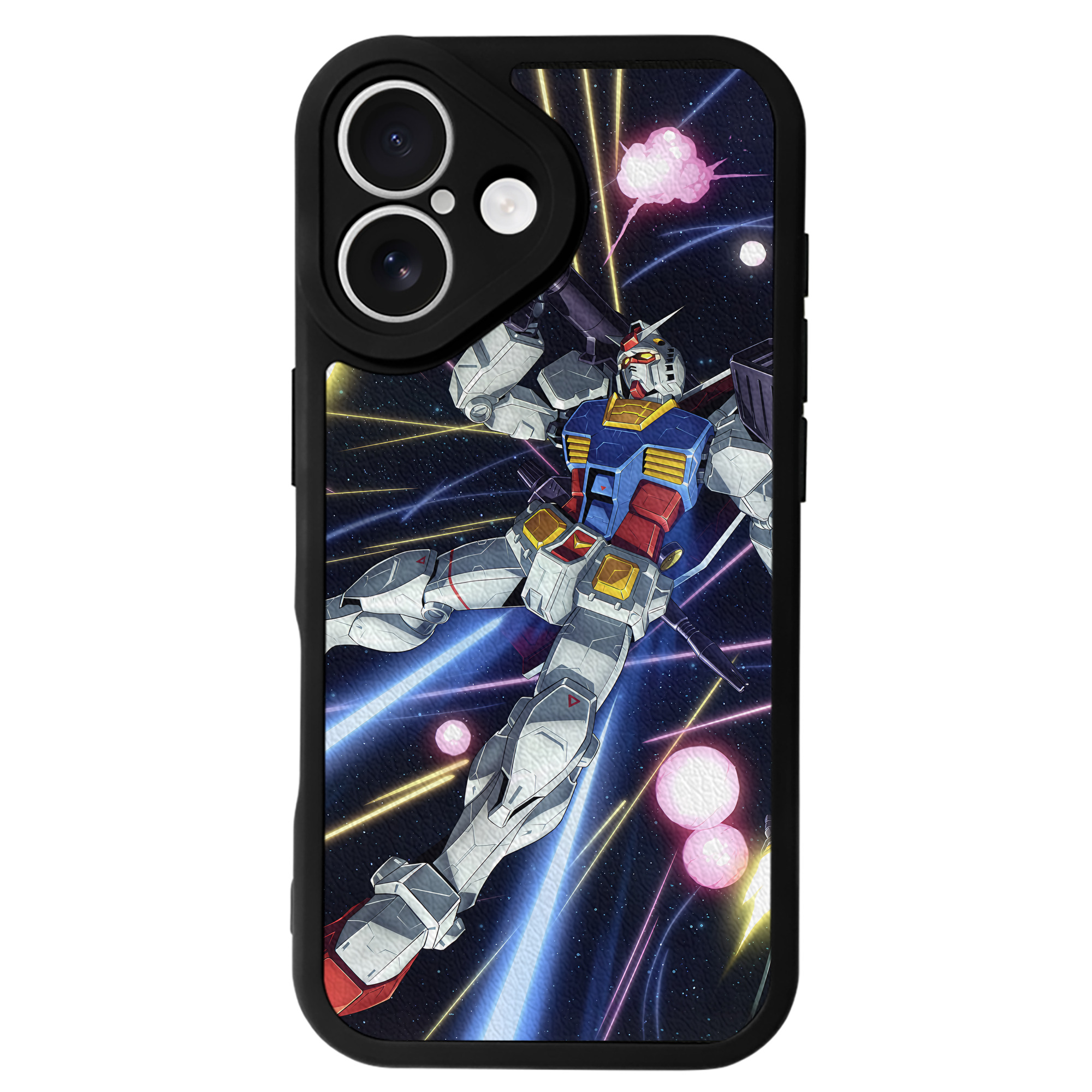 （画像用） 機動戦士ガンダム Mobile Suit Gundam 【iPhone 16シリーズ対応】シリコンスマホケース（レザー調） 材質：シリコン
